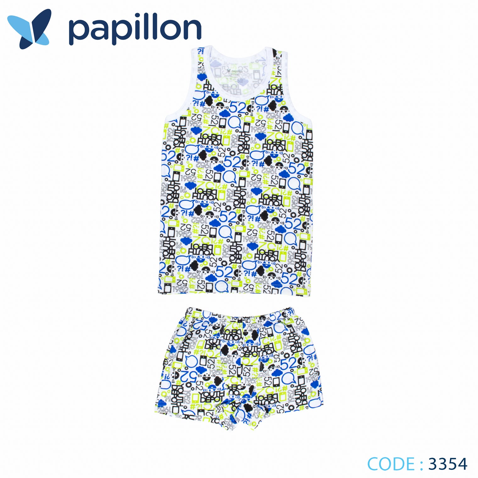 Boys' Printed Strap Set With Shorts