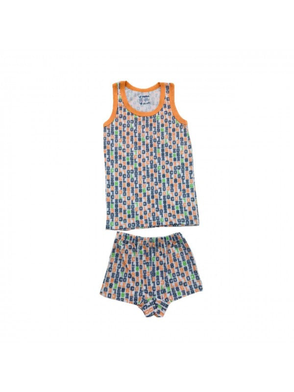 Boys' Printed Strap Set With Shorts