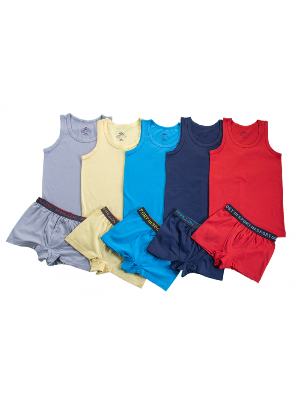 Boys' Colorful Lycra Strap Set With Shorts