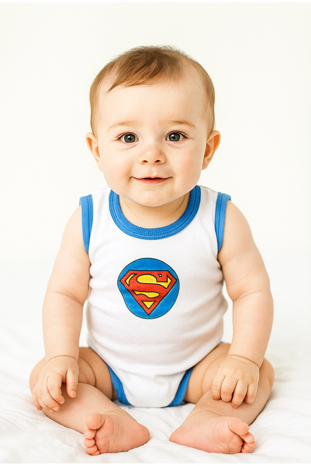 Sleeveless Salopette With Badge And Colorful Ribbon
