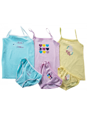 Girls' Top Set With Colorful Badge Lycra