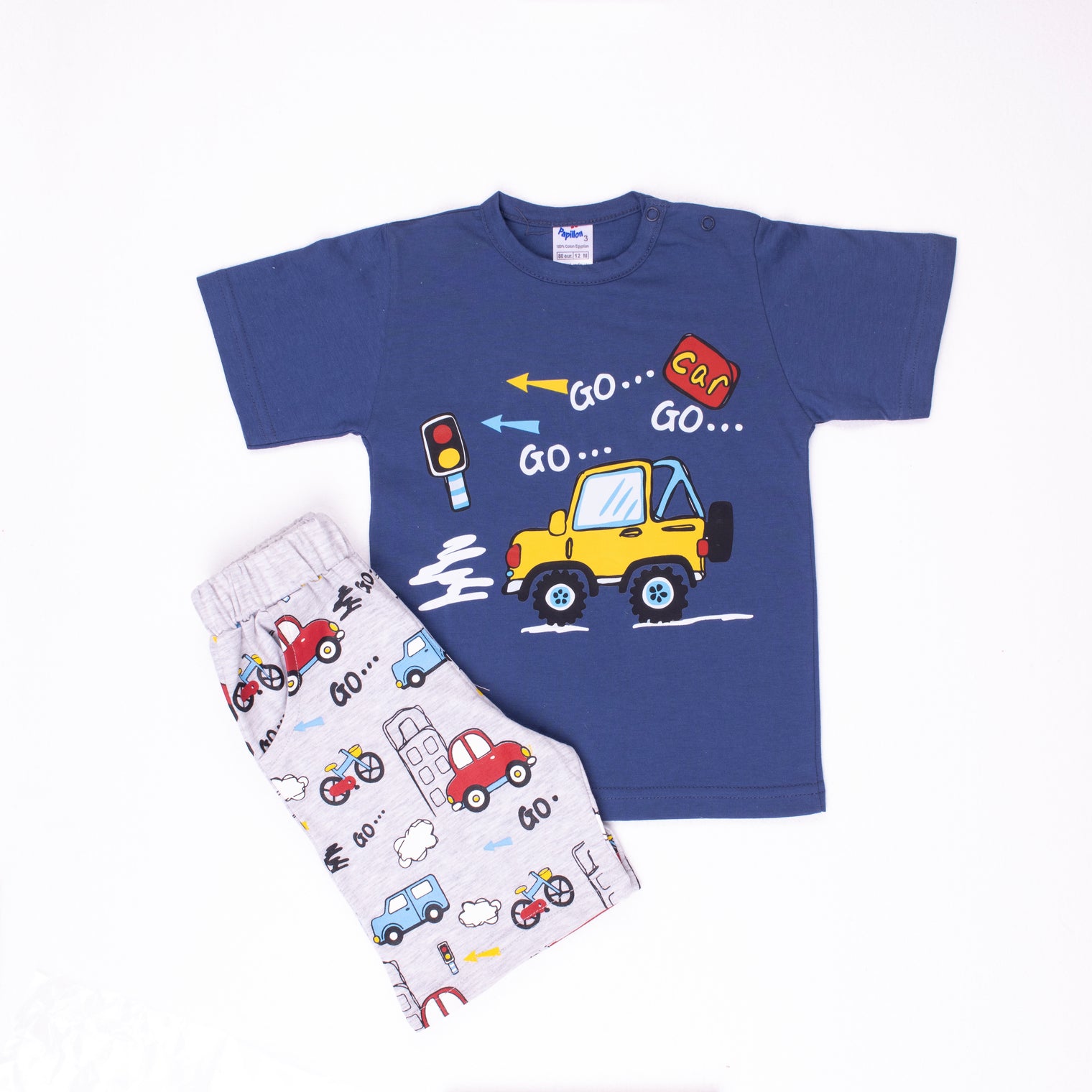 Baby Short-Sleeve Pajamas Cars
