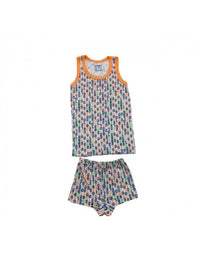 Boys' Printed Strap Set With Shorts