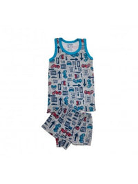 Boys' Printed Strap Set With Shorts